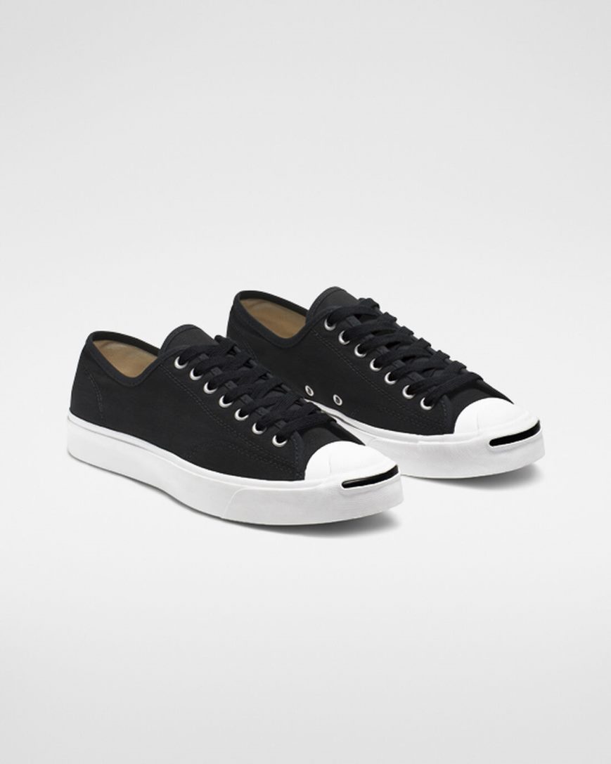 Tenis Converse Jack Purcell Lona Cano Baixo Feminino Pretas Branco Pretas | PT M07P018